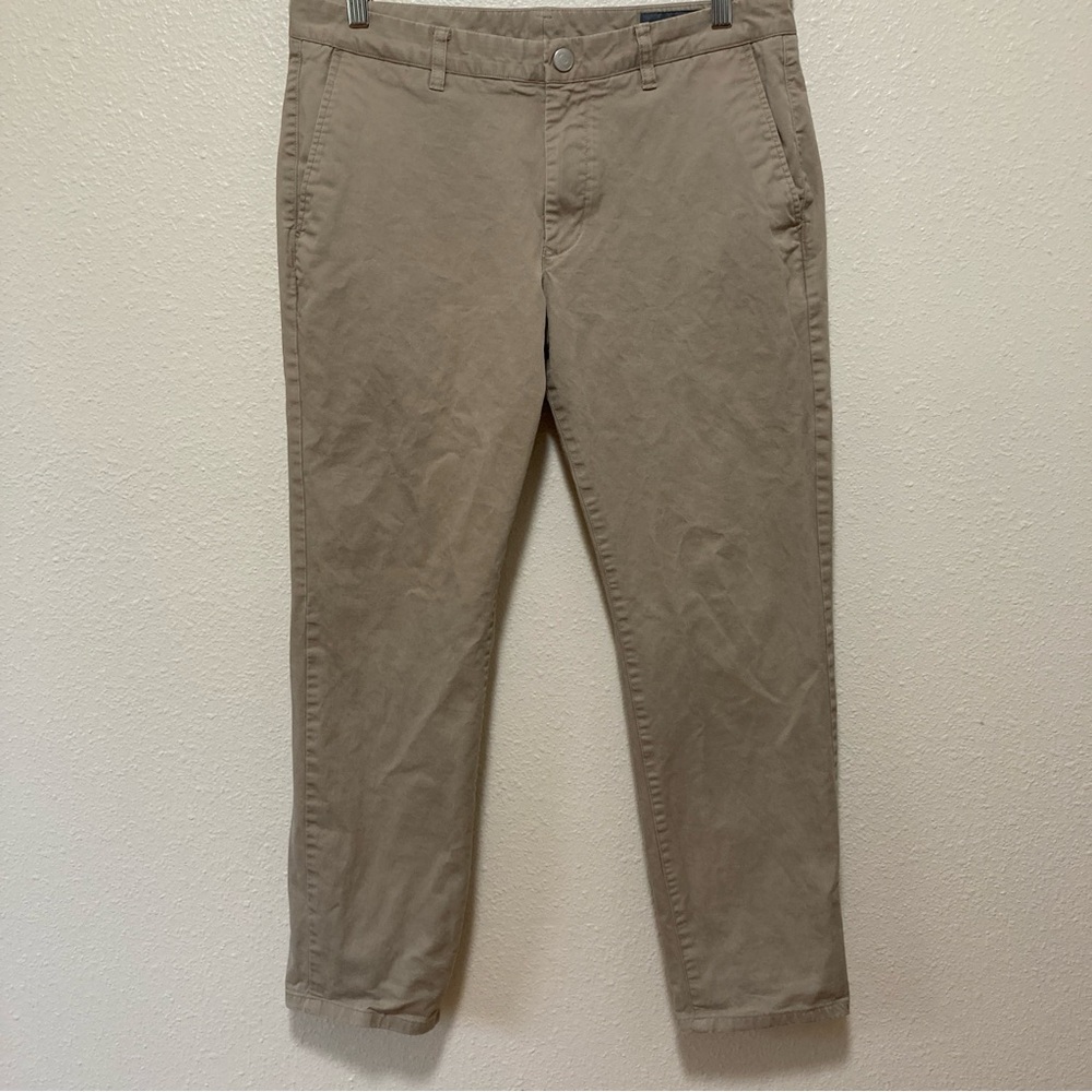 Bonobos MEN’S Slim Fit Flat Front Cotton Chino Pants (33x30) Beige